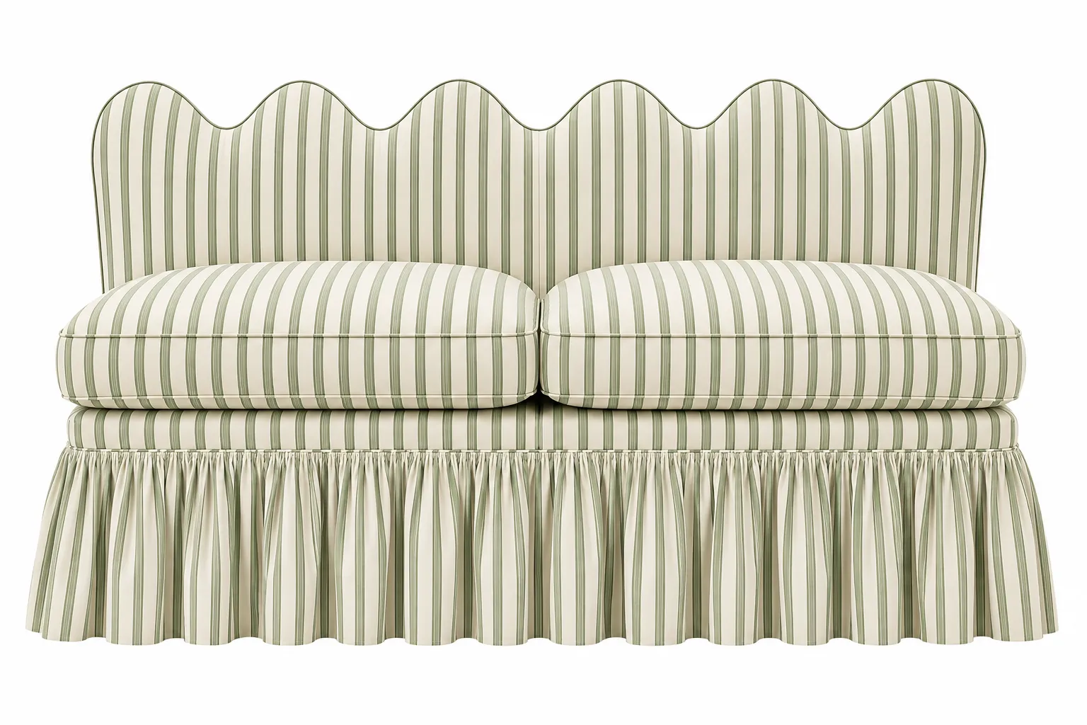 Marseille Sofa with Mint Green Stripes 