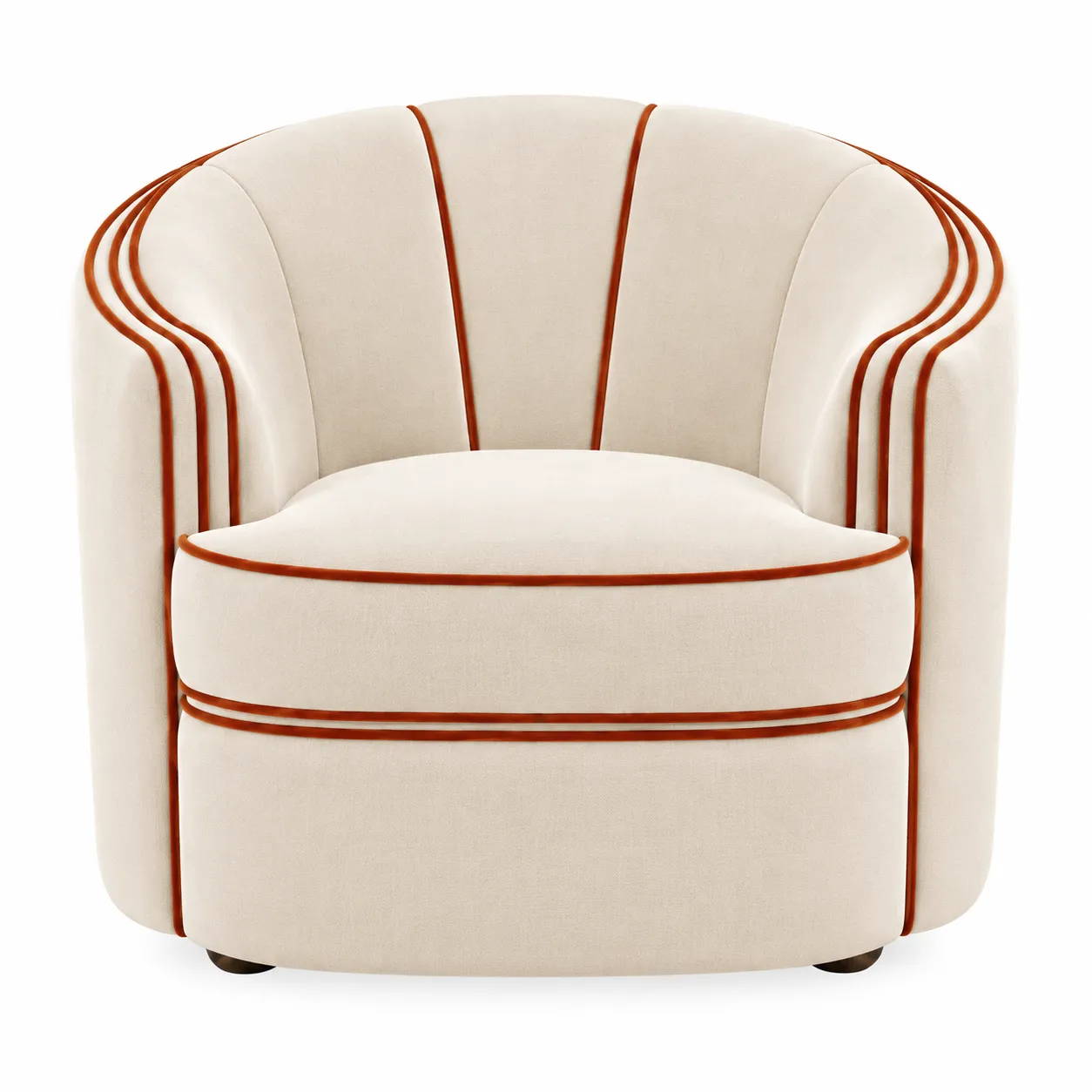 Park Avenue Chair Cream with Terracotta Trim