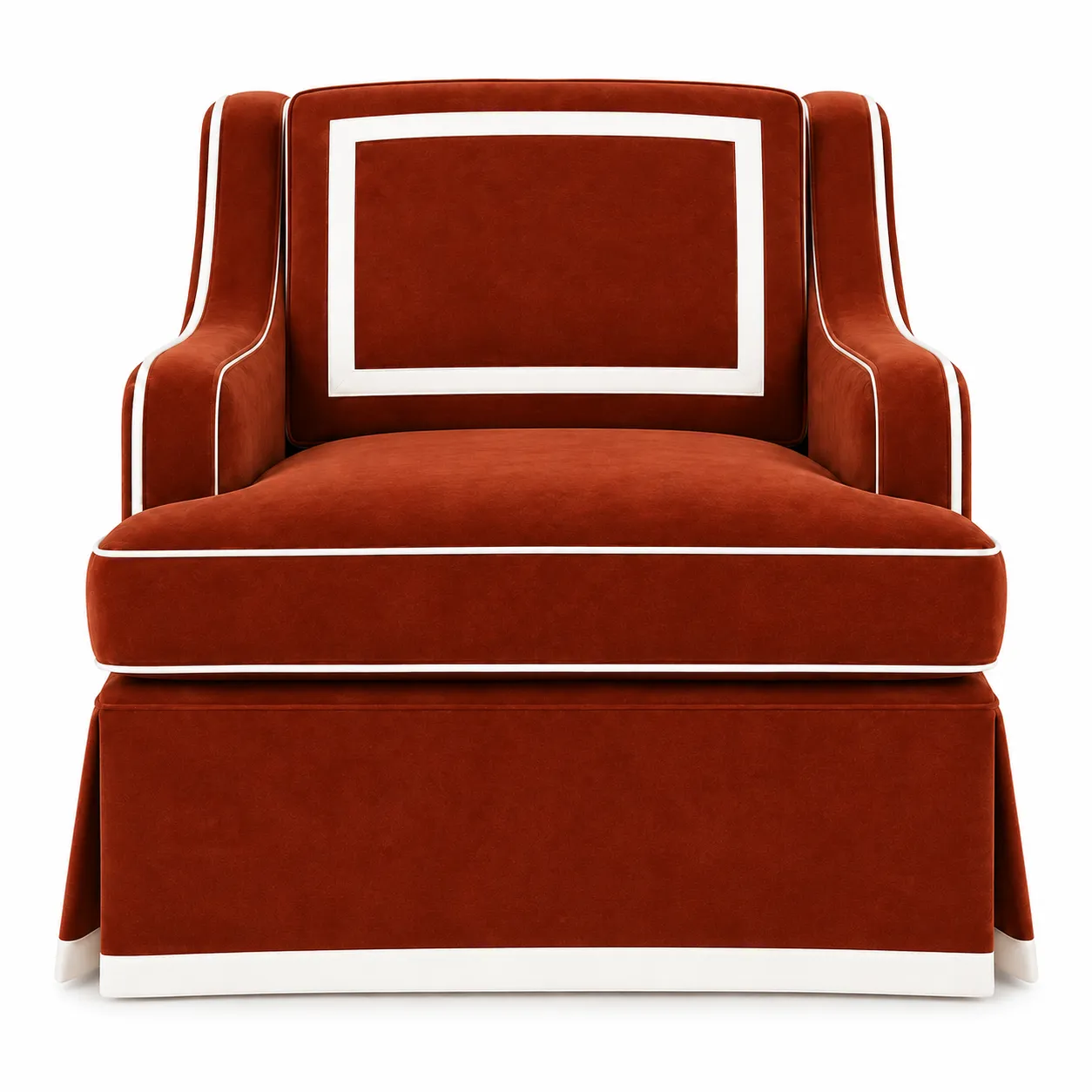Château Arm Chair Burnt Orange White Trim