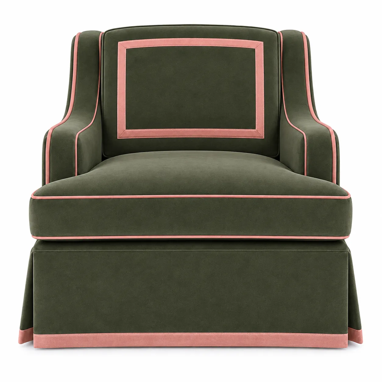 Château Arm Chair Light Olive Blush Trim