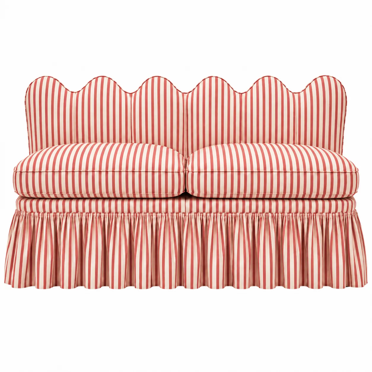 Marseille Sofa with Red Stripes 