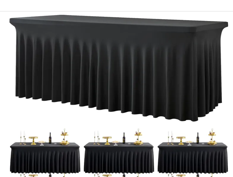 6' Rectangle Spandex Wavy Table Cover - 2