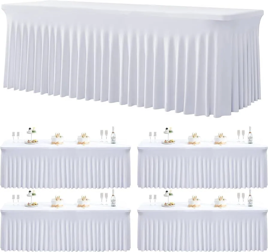 8' Rectangle Spandex Wavy Table Cover - 3