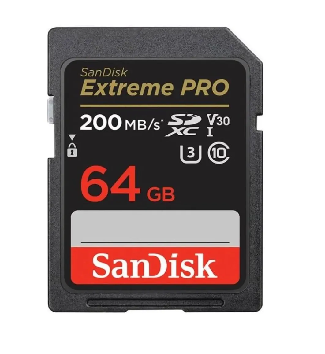 SanDisk SDXC Extreme Pro 64GB 200MB/s UHS-I C10 V30 U3