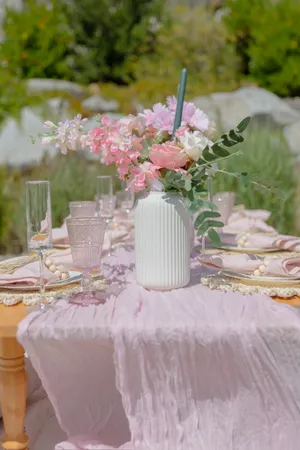 White Ribbed Vase