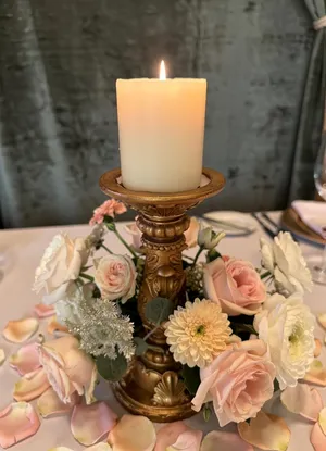 Vintage Gold Candle Holder (12 in tall)