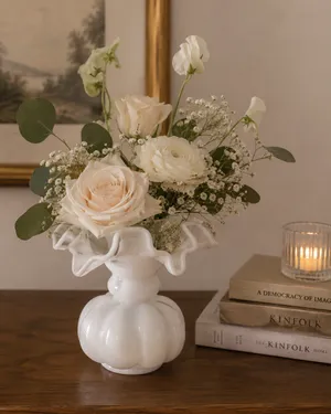 MilkGlass White Glass Vase