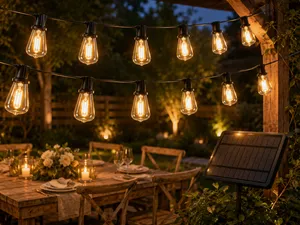 78(72+6) FT Solar String Lights Waterproof with Remote & USB Port, 24+2 LED Shatterproof Bulbs Patio Lights, Dimmable & Timable 3 Lighting Modes Solar Light for Backyard Camping Garden Decor