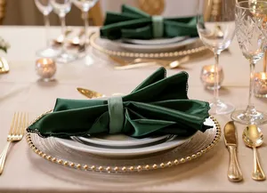 Vintage Emerald Green Napkins (12 in) (Set of 12)