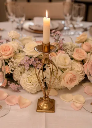 Tall Gold Candle Holder (12 in tall)