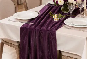 Pack of 6 Statement 20X120 Sized Purple Velvet Runners