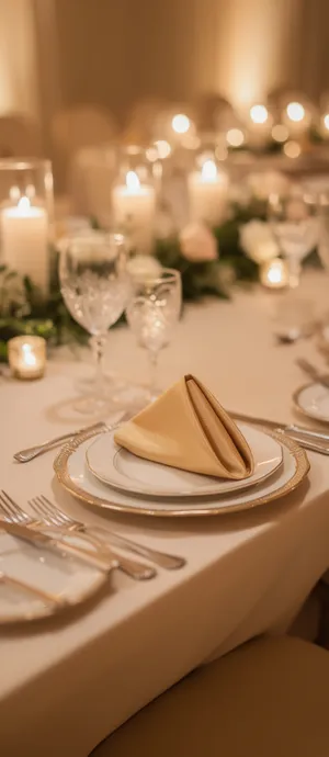 Set of 1 Decorative Gold Napkin (17 in)