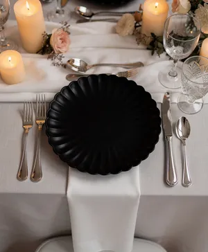 Timeless Black Scalloped Plate
