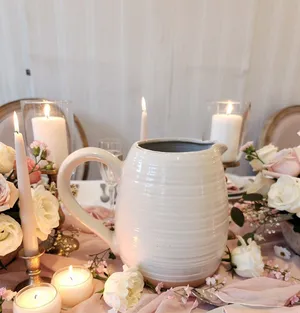 White Pitcher (9 in tall, 5 in wide)