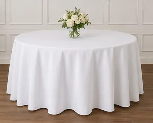 Romantic White 60” Round Table Cloths