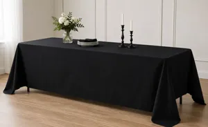 90x132 black rectangle tablecloth