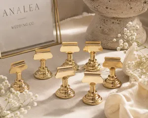 (Set of 16) Table Number Holders Gold 