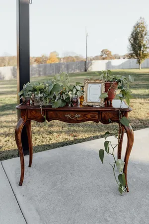 Vintage Wood Table (39 in wide, 28 in tall)