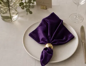 Premium Seamless Velvet Linen 20X20 Velvet Purple Napkin