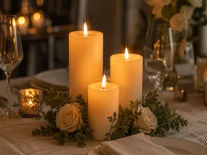 Vintage Electric Candles (Set of 3)  (3.5 in, 4.3 in, 5.1 in, diameter)