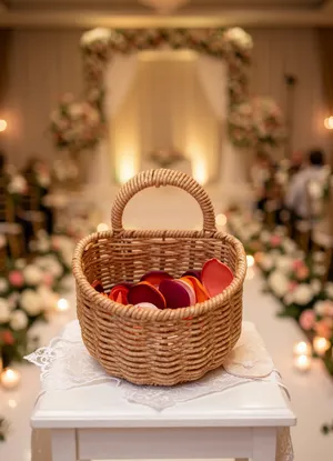 Decorative Small Flower Basket (6 in tall, 5.5 in wide)