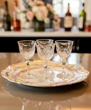 delicate Floral Patterned Serving Tray