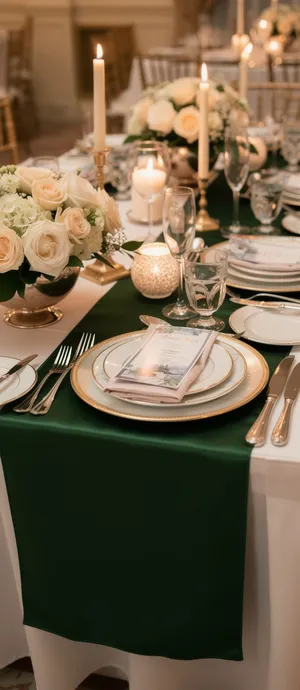 (5 pack) Luxe Green Satin Table Runners 12X108In Long