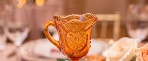 Antique Ribbed Ornate Heirloom Amber Shot glass