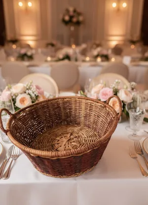 Wooden Wicker Basket