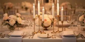 Gold Standing Candle Holders (Set of 24)