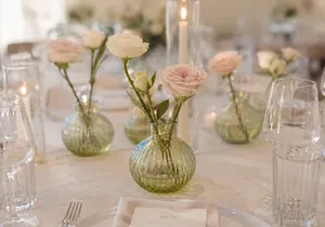 Set of 4 Bud Vases Green