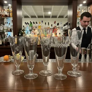 Vintage Etched Pilsner Glasses