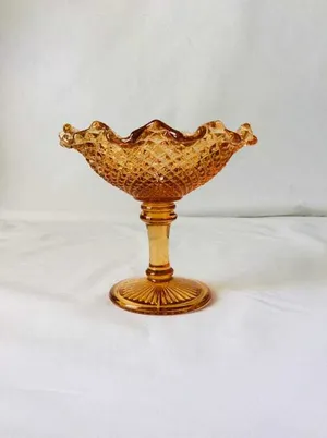 English Hobnail  Amber Comport/Candy Dish by Westmoreland
