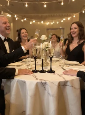Black Stemmed Champagne Flutes