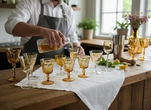 Amber / Yellow Cordial / Liqueur Glasses