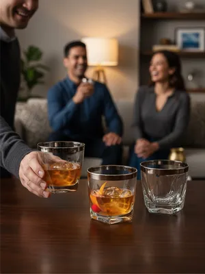 Silver-Accent Old Fashioned Glasses