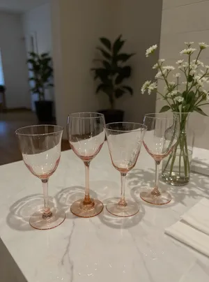 Pink Water/Wine Glasses