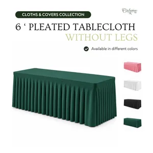 6' ft Pleated Tablecloth – Without Legs