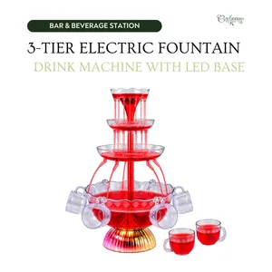 3-Tier Electric Fountain Drink Machine with LED Base