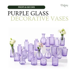 Purple Glass Decorative Vases