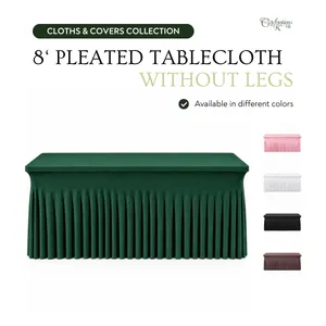 8 ft Pleated Rectangle Tablecloth – Without Legs