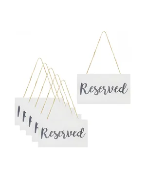 Reserved Sign white with gray 5x9