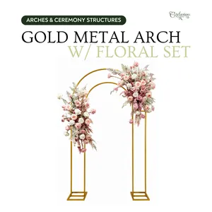 Gold Metal Arch w/ Floral Set