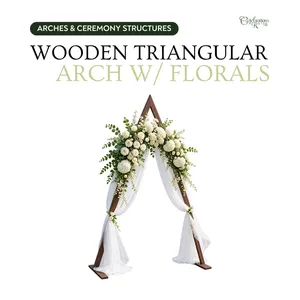 Triangular Wooden Arch w/ Floral & Curtains