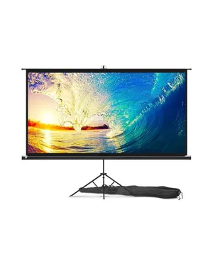 PropVue Projector Screen with Stand 100 inch - 16:9 HD Premium Wrinkle-Free Tripod Screen for Projector with Carry Bag and Tight Straps