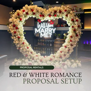 Red & White Romance Proposal Setup