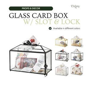 Glass Card Box with Slot  & Lock
