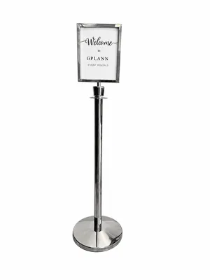 Sign Holder | Stanchion Chrome Traditional