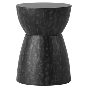 KATRIN Target Black Wood Drum Side Table