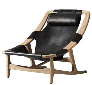 KATRIN Leather + Wood Lounger